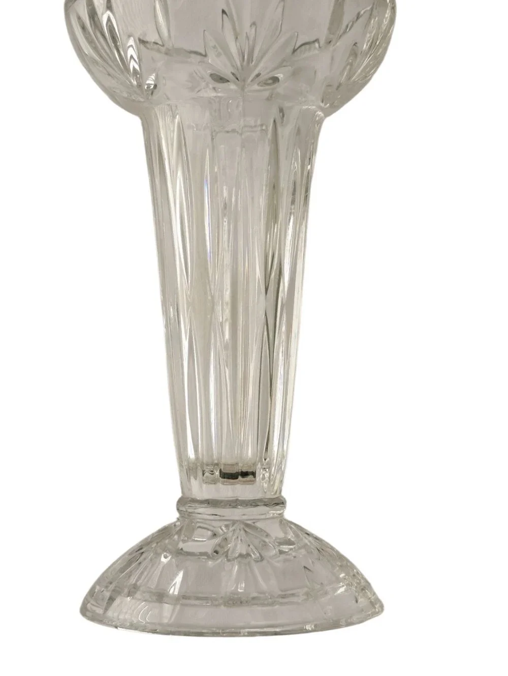 Vintage Cut Crystal Trumpet Vase 8